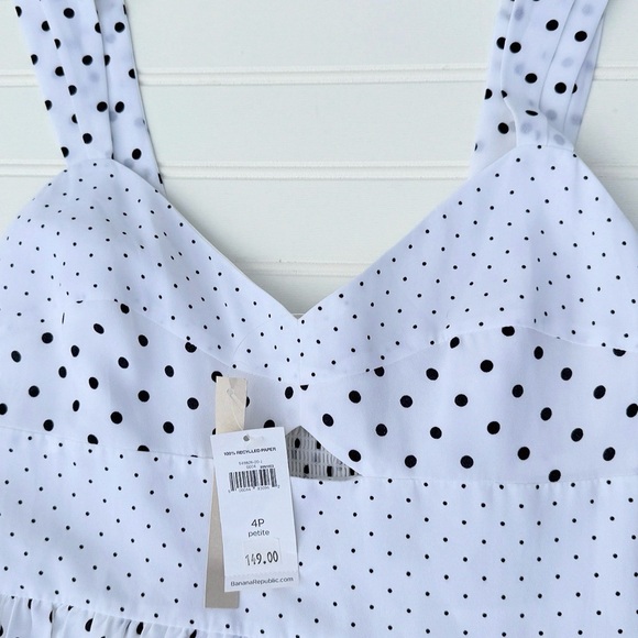 *NWT* Banana Republic Polka Dot Pleated Midi Dress - Picture 4 of 7